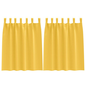 Cortinas 2 pcs Amarillo mostaza 140x140cm Poliéster H