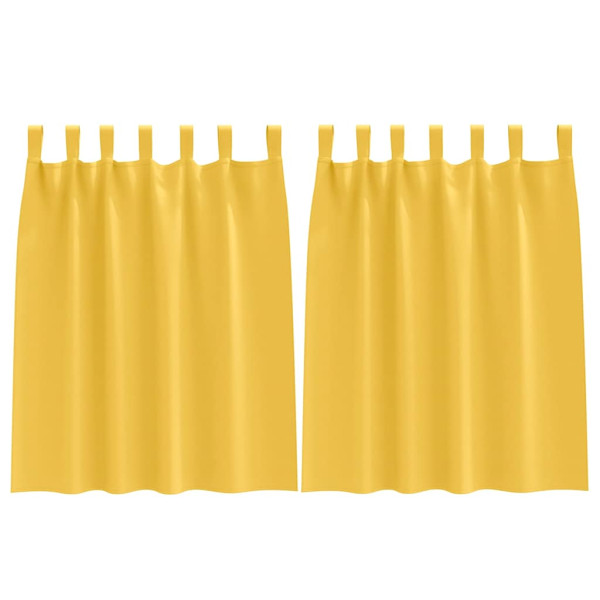 Cortinas 2 pcs Amarillo mostaza 140x140cm Poliéster M 2