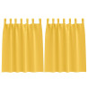 Cortinas 2 pcs Amarillo mostaza 140x140cm Poliéster 2