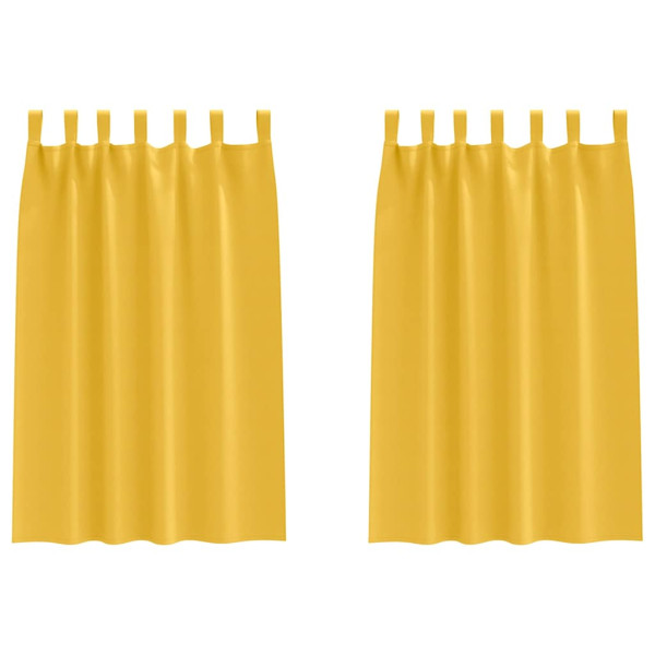 Cortinas con cortinas 2 pcs Amarillo mostaza Poliéster M 2