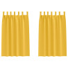 Cortinas con cortinas 2 pcs Amarillo mostaza Poliéster 2