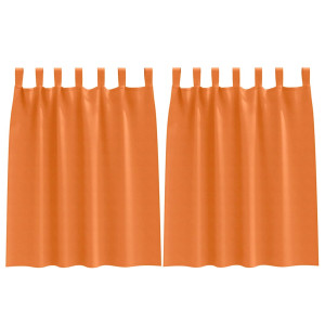 Cortinas con cortinas 2 pcs Naranja brillante Poliéster H