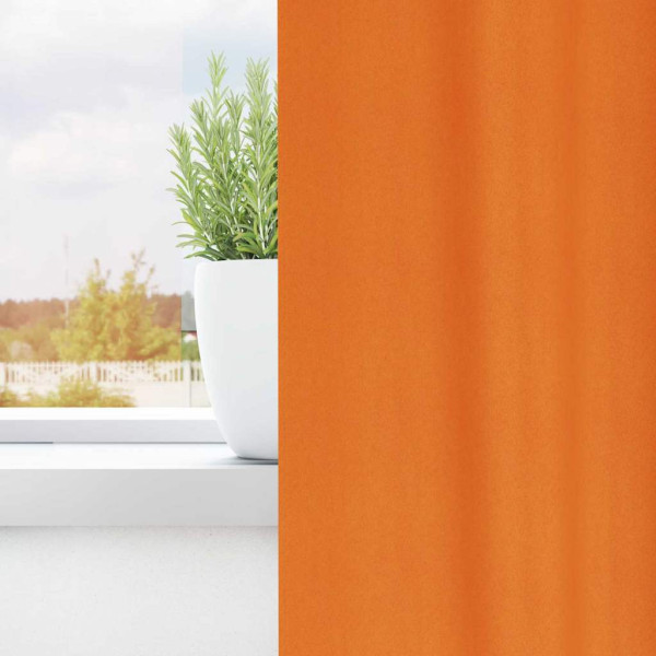 Cortinas con cortinas 2 pcs Naranja brillante Poliéster M 3