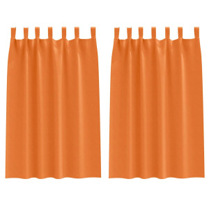 Cortinas con cortinas 2 pcs Naranja brillante Poliéster H
