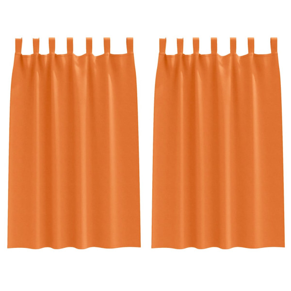 Cortinas con cortinas 2 pcs Naranja brillante Poliéster M 2