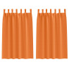 Cortinas con cortinas 2 pcs Naranja brillante Poliéster 2