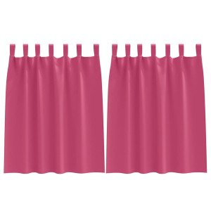 Cortinas con cortinas 2 pcs Rosa brillante Poliéster H