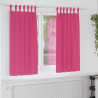 Cortinas con cortinas 2 pcs Rosa brillante Poliéster 1