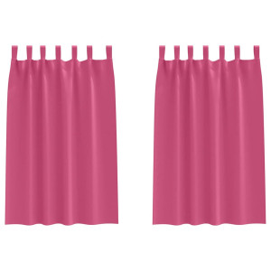 Cortinas con cortinas 2 pcs Rosa brillante Poliéster H