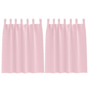 Cortinas con cortinas 2 pcs Rosa bebé 140x140cm Poliéster H