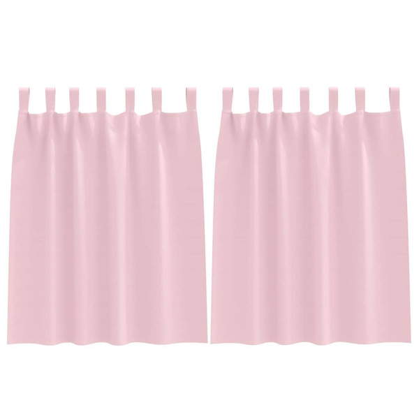 Cortinas con cortinas 2 pcs Rosa bebé 140x140cm Poliéster M 2