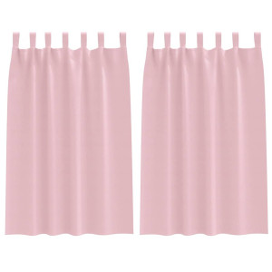 Cortinas con cortinas 2 pcs Rosa bebé Poliéster H