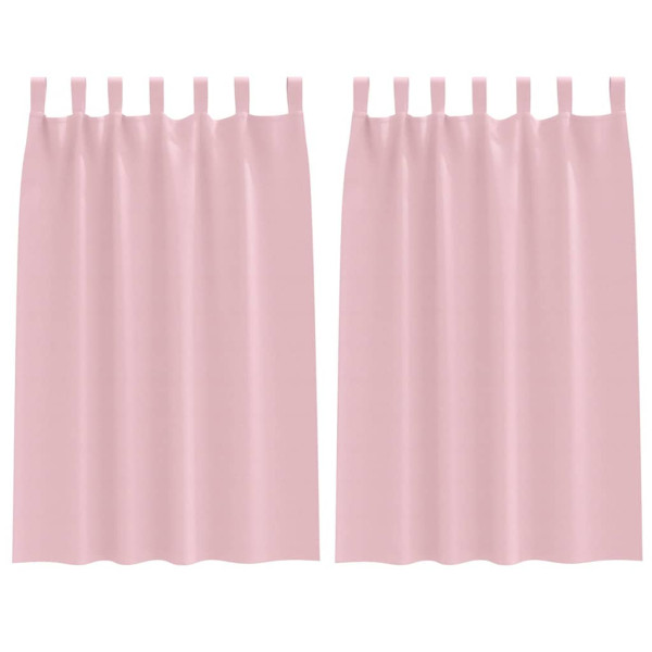 Cortinas con cortinas 2 pcs Rosa bebé Poliéster M 2