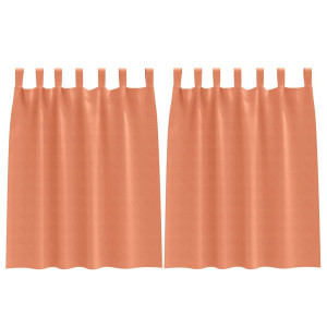 Cortinas con cortinas 2 pcs Terracota 140x140cm Poliéster H