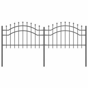 Cerca de jardín Gris 115 cm Acero con recubrimiento en polvo H