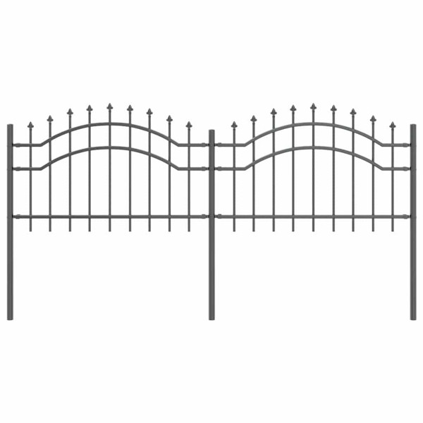 Cerca de jardín Gris 115 cm Acero con recubrimiento en polvo M 2