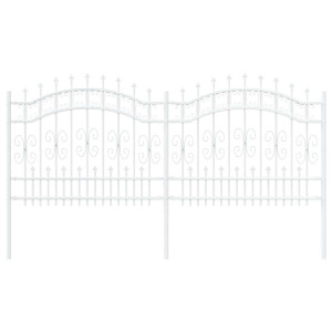 Valla de jardín Blanco 140 cm Acero con recubrimiento en polvo H