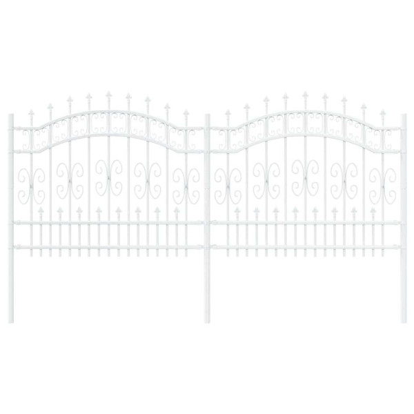 Valla de jardín Blanco 140 cm Acero con recubrimiento en polvo M 2