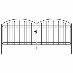 Puerta de Cerca Otro Ajustable Gris 400 x 150 cm Acero H