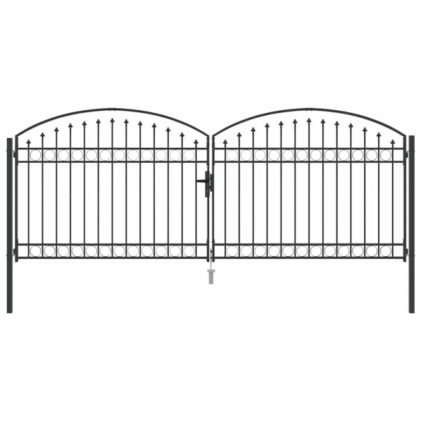 Puerta de Cerca Otro Ajustable Gris 400 x 150 cm Acero M 2