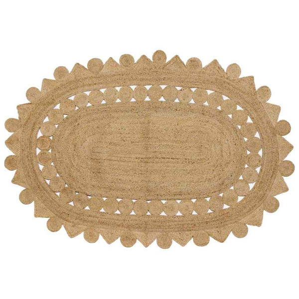 Alfombra Beige 152 x 245 cm yute D