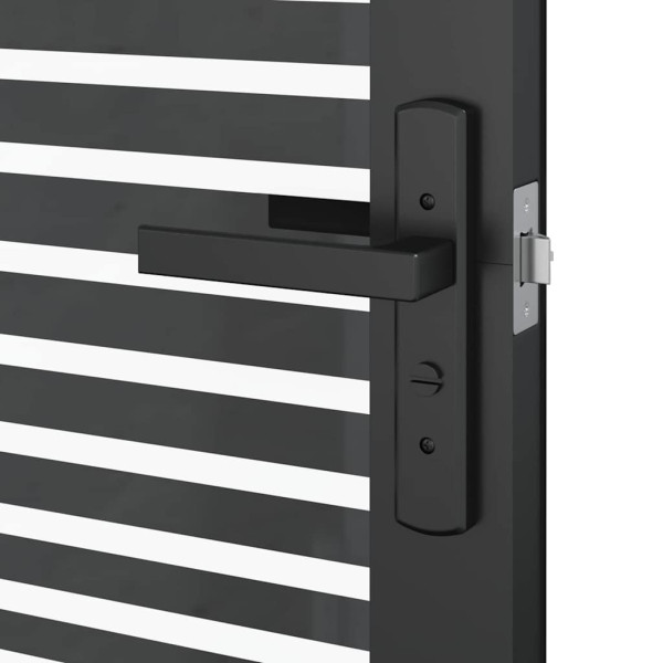 Puerta Interior Negro 76 x 201.5 cm Vidrio templado. Aluminio M 5