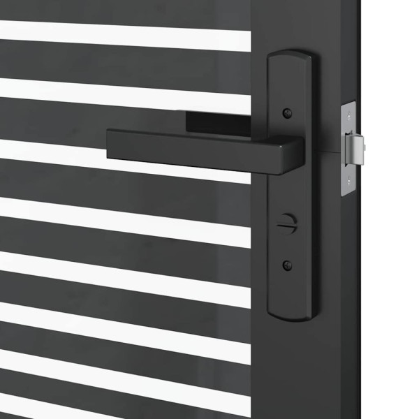 Puerta Interior Negro 83 x 201.5 cm Vidrio templado. Aluminio M 5