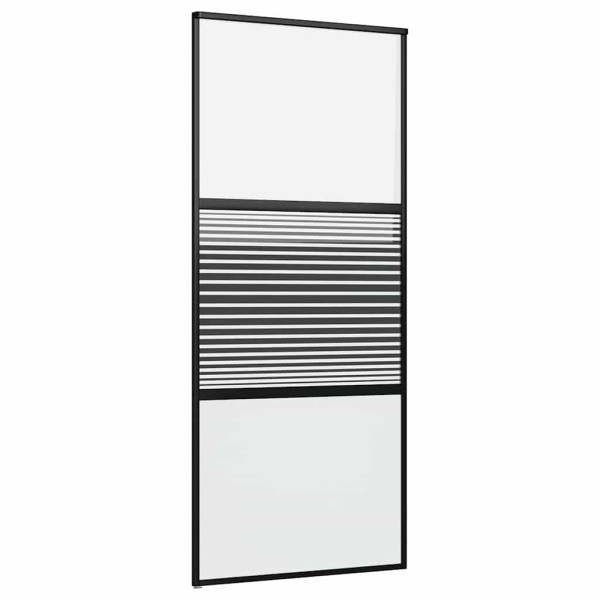 Puerta deslizante Negro 90 x 205 cm Vidrio templado y aluminio M 2