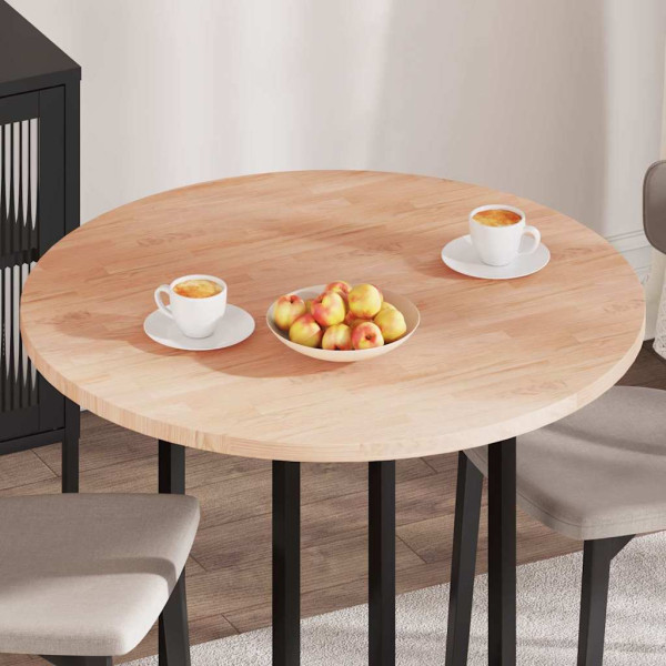 Encimera Marrón claro Ø 90 x 2.5 cm Madera de roble sólida M 4