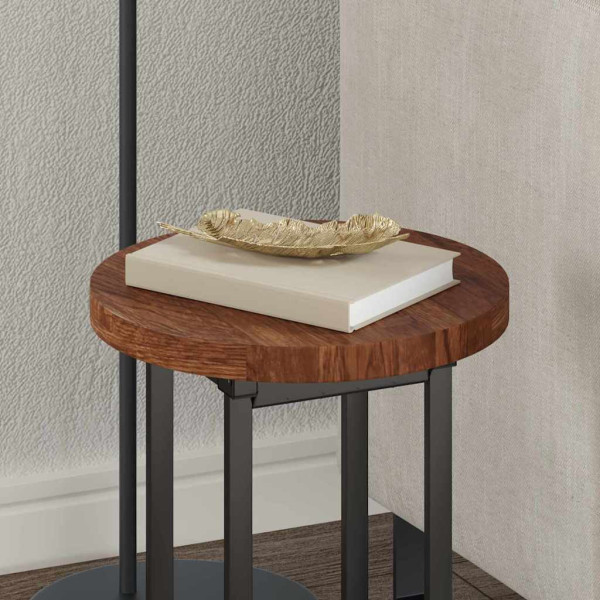 Encimera Marrón oscuro Ø 30 x 2.5 cm Madera de roble sólida M 4