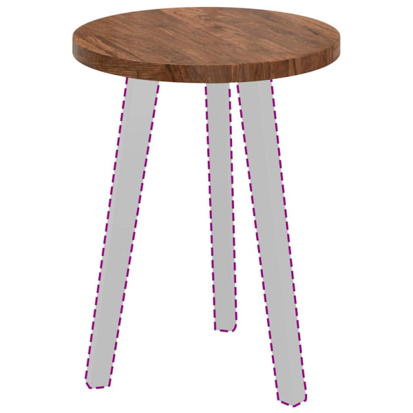 Encimera Marrón oscuro Ø 40 x 2.5 cm Madera de roble sólida M 3