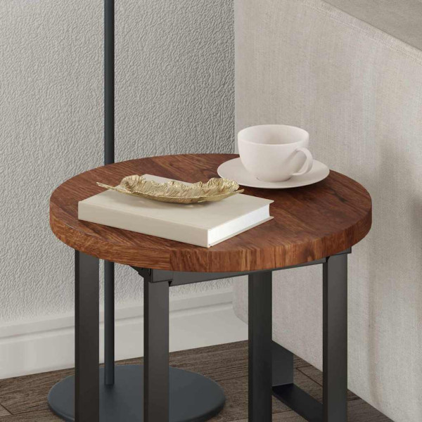 Encimera Marrón oscuro Ø 40 x 2.5 cm Madera de roble sólida M 4