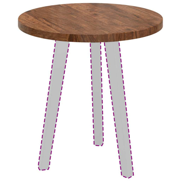 Encimera Marrón oscuro Ø 50 x 2.5 cm Madera de roble sólida M 3