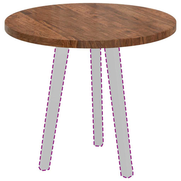 Encimera Marrón oscuro Ø 60 x 2.5 cm Madera de roble sólida M 3