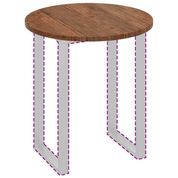 Encimera Marrón oscuro Ø 70 x 2.5 cm Madera de roble sólida M 3