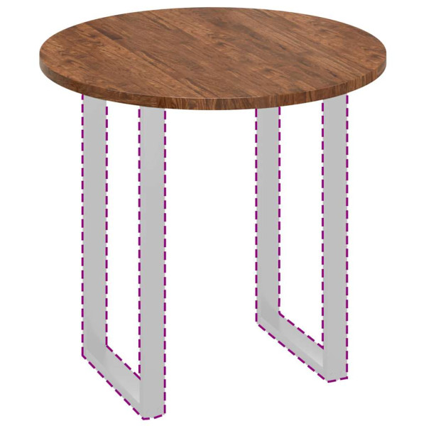 Encimera Marrón oscuro Ø 80 x 2.5 cm Madera de roble sólida M 3