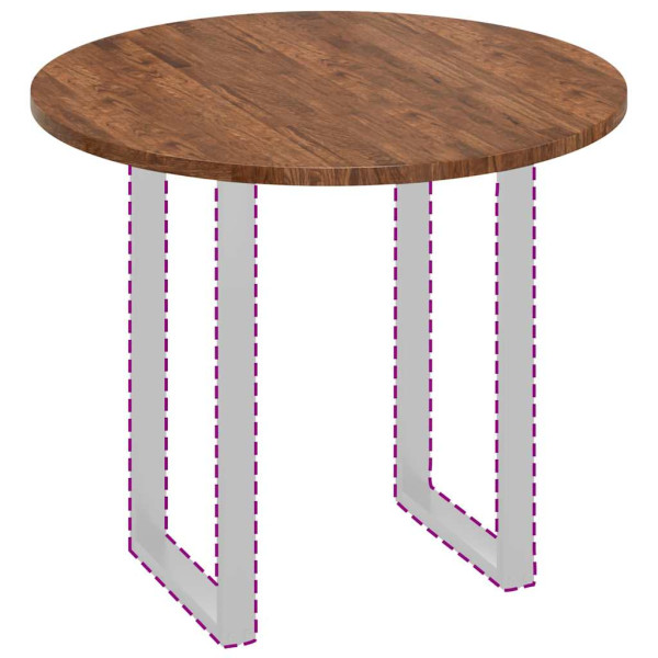 Encimera Marrón oscuro Ø 90 x 2.5 cm Madera de roble sólida M 3