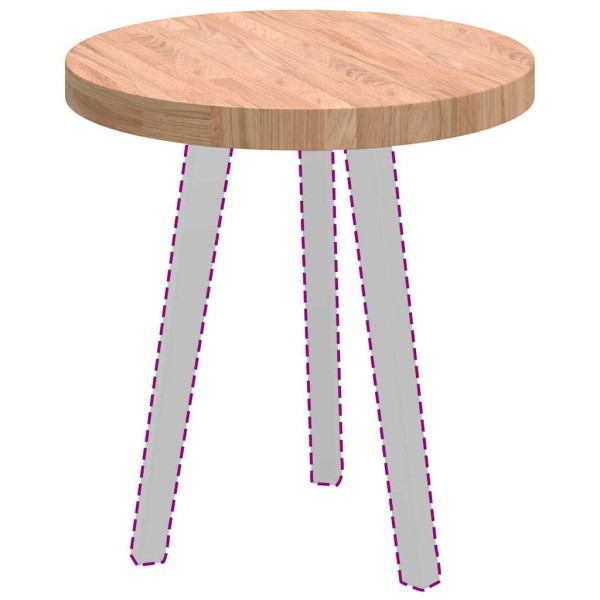 Encimera Otro Marrón claro Ø 50 x 4 cm Madera de roble sólida M 3