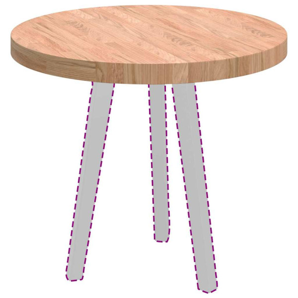 Encimera Otro Marrón claro Ø 60 x 4 cm Madera de roble sólida M 3