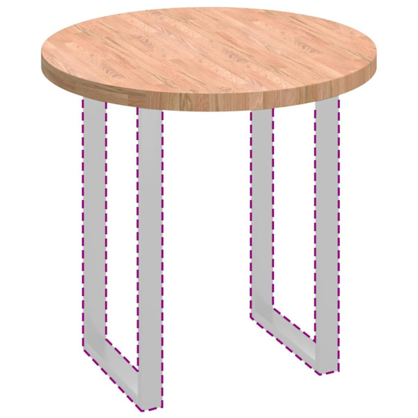 Encimera Otro Marrón claro Ø 80 x 4 cm Madera de roble sólida M 3