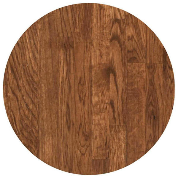 Encimera Marrón oscuro Ø 30 x 4 cm Madera de roble sólida M 2