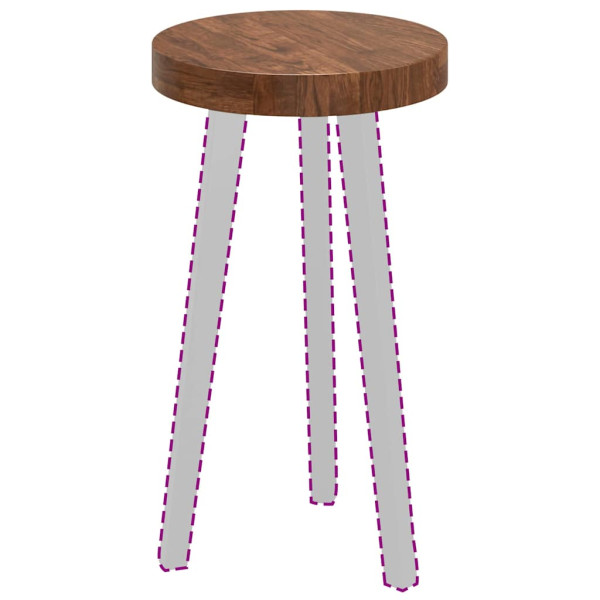 Encimera Marrón oscuro Ø 30 x 4 cm Madera de roble sólida M 3