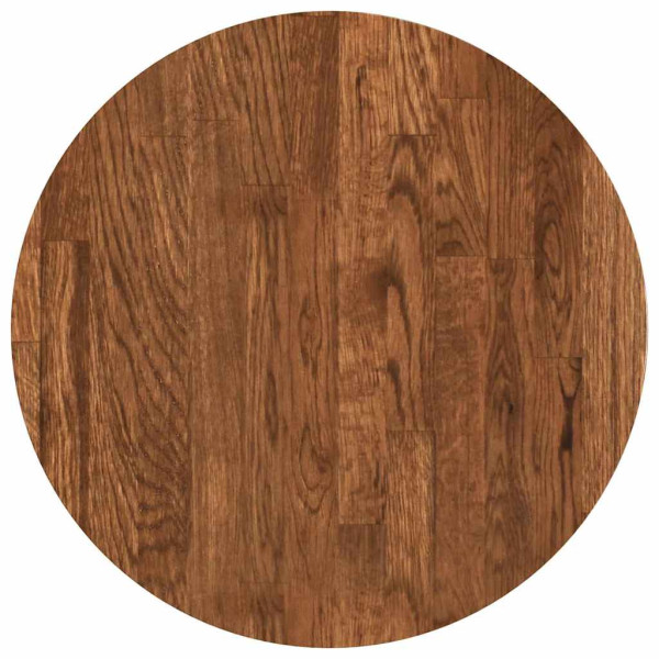 Encimera Marrón oscuro Ø 40 x 4 cm Madera de roble sólida M 2