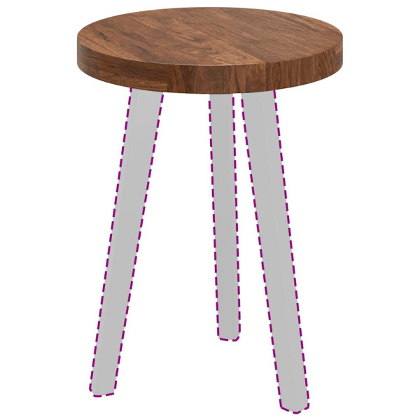 Encimera Marrón oscuro Ø 40 x 4 cm Madera de roble sólida M 3