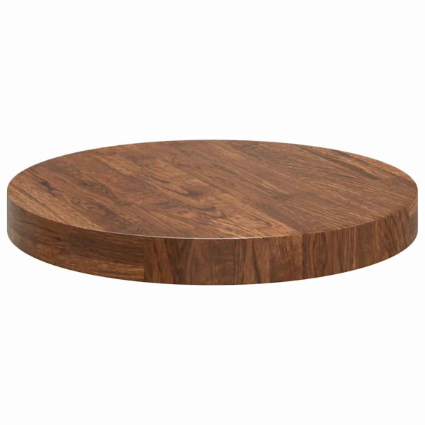 Encimera Marrón oscuro Ø 40 x 4 cm Madera de roble sólida M 5