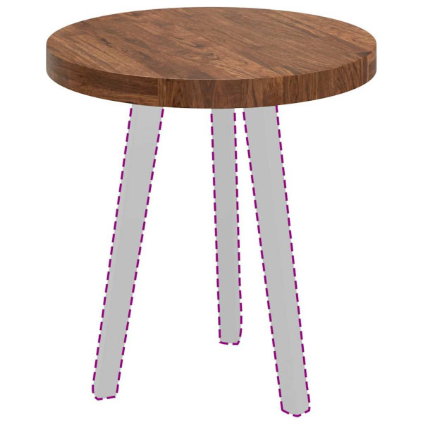 Encimera Otro Marrón oscuro Ø 50 x 4 cm Madera de roble sólida M 3