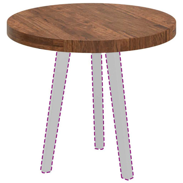 Encimera Otro Marrón oscuro Ø 60 x 4 cm Madera de roble sólida M 3