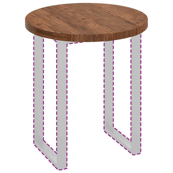 Encimera Otro Marrón oscuro Ø 70 x 4 cm Madera de roble sólida M 3