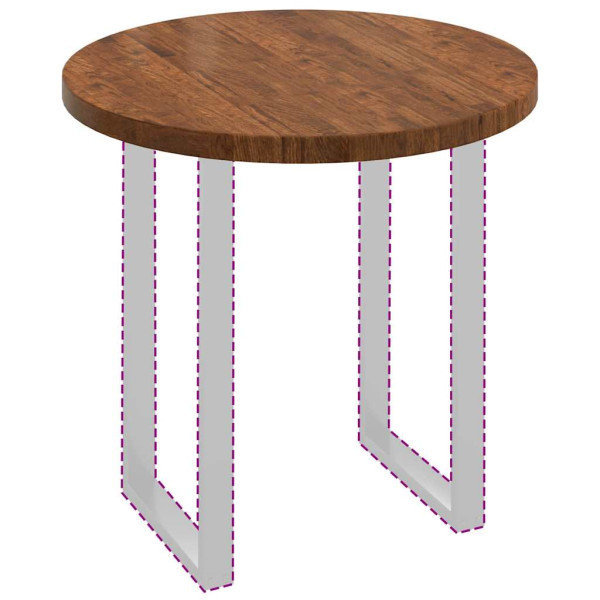 Encimera Otro Marrón oscuro Ø 80 x 4 cm Madera de roble sólida M 3