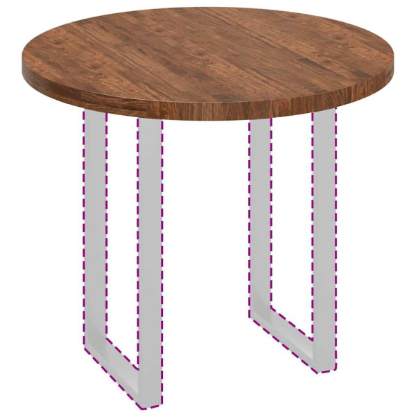 Encimera Otro Marrón oscuro Ø 90 x 4 cm Madera de roble sólida M 3